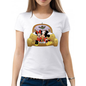 Tricou de damă „Minnie și Mickey Mouse pe canapea”
